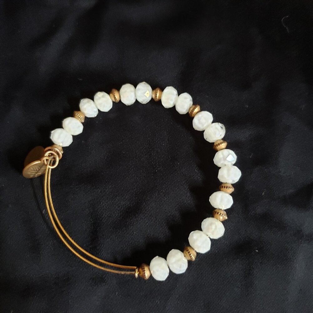 Alex and Ani Beaded Charm Adjustable Bangle Express Yourself  Self Love   360